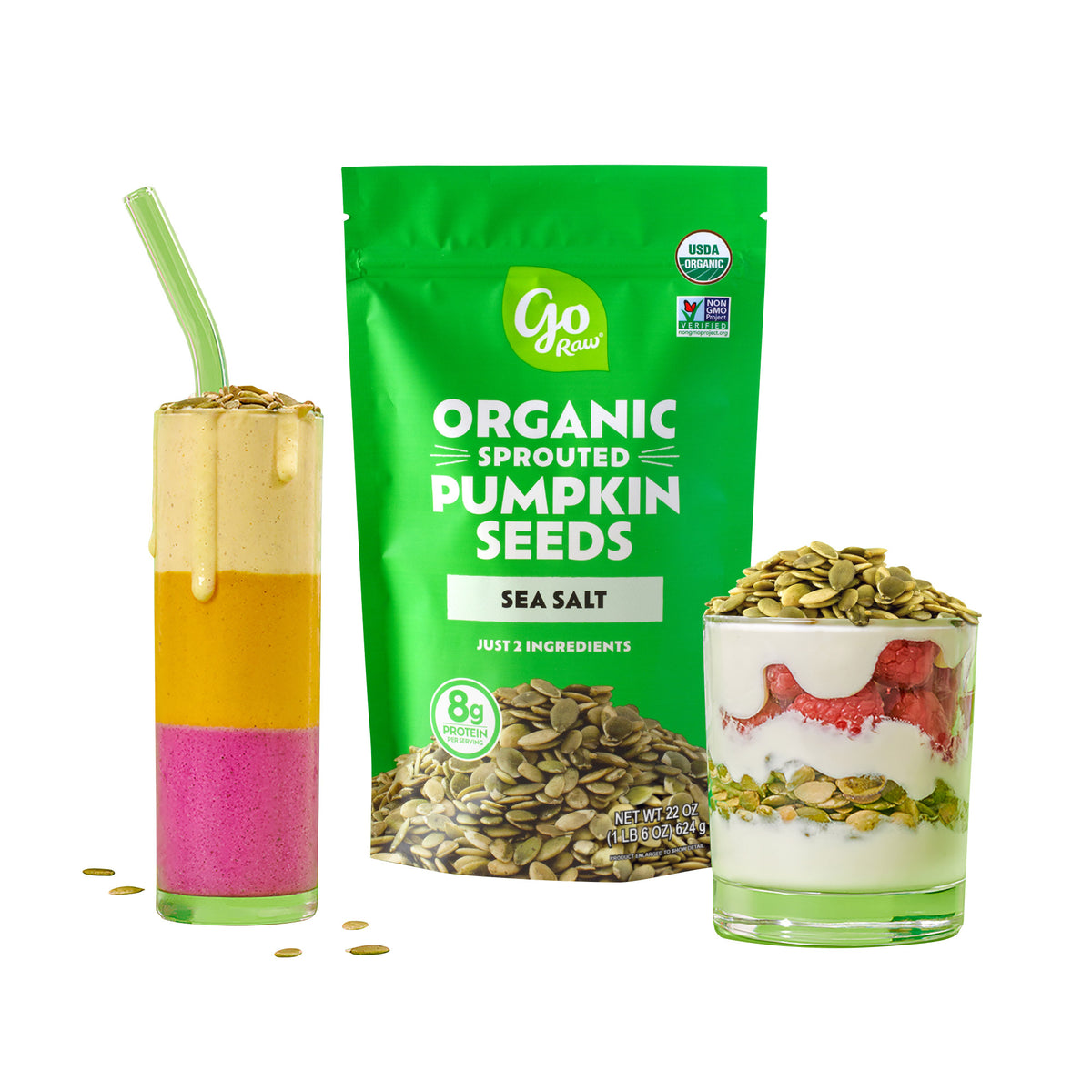 Go Raw Sprouted Organic Pumpkin Seeds with Sea Salt, 22 oz