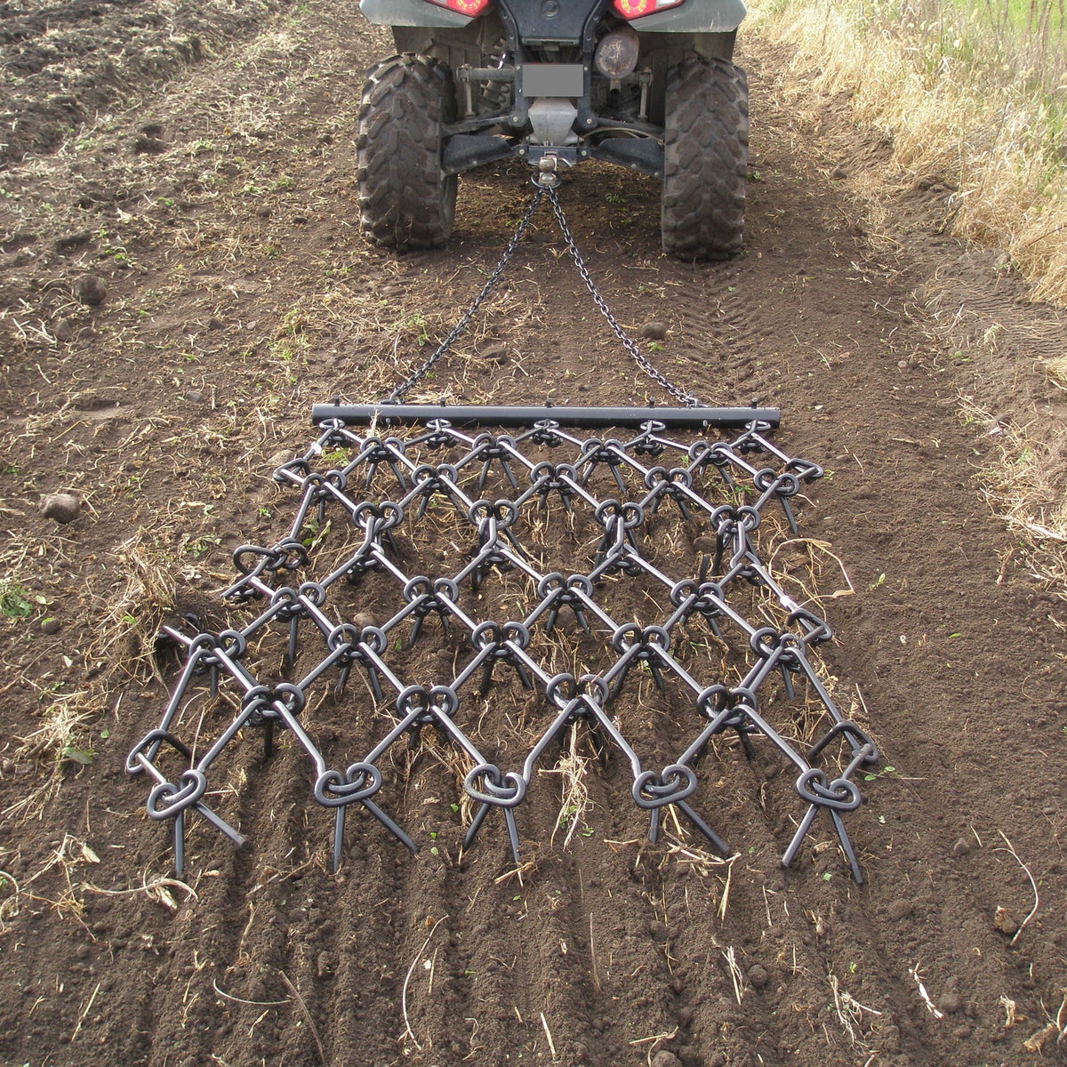 Field Tuff 4'x4' Steel Drag Rake Field Leveling Harrow with 1/2" Teeth