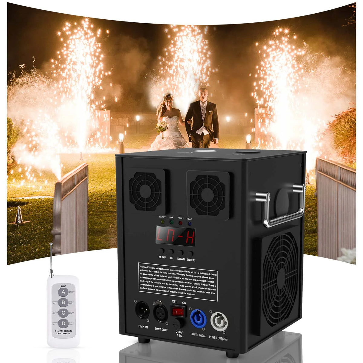 4 Pack 700W Cold Spark Machine DMX Stage Effect Machine for Stage DJ Disco Wedding # Black