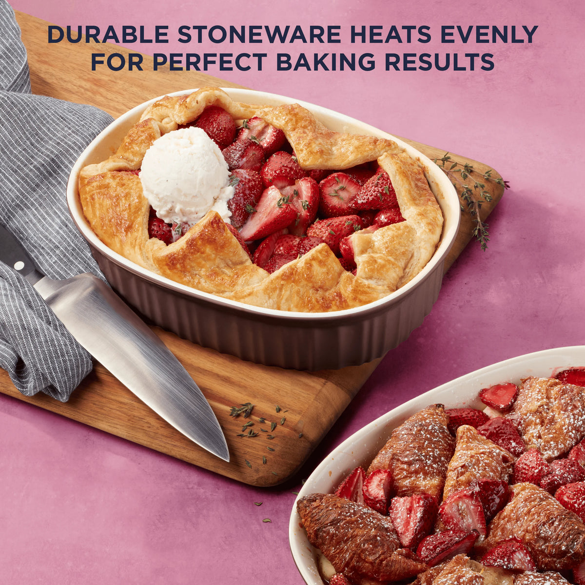 CorningWare French Colors 6-Piece Oval Baking Set with Lids, Cabernet