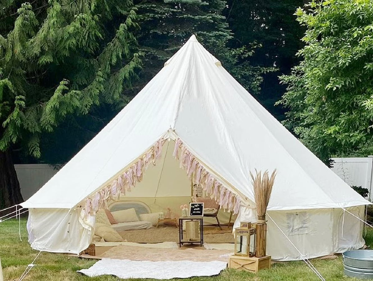 Been Younger Luxury New Oxford Fabric Glamping Tent 5M/16.4ft Waterproof Bell Tent for Outdoor Camping