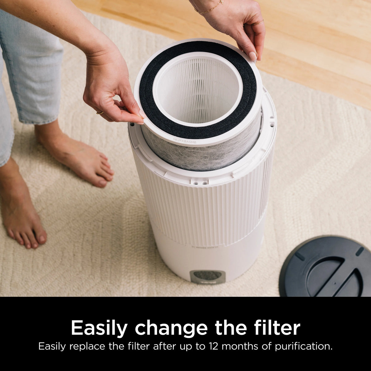 Shark Air Purifier MAX Air Filter, Anti-Allergen with True HEPA, HE2FKBAS