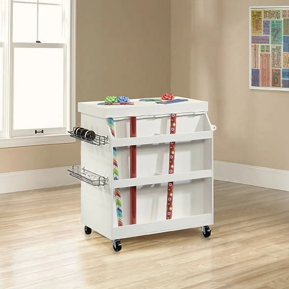 Sauder Select Craft Storage Cart, White Finish