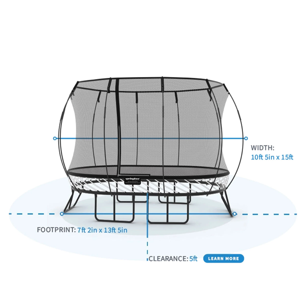 Springfree 8 x 13 ft Large Oval Trampoline w/ Safety Net & SoftEdge Mat