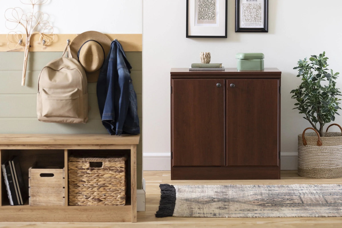 South Shore Morgan 2 - Door Storage Cabinet, Royal Cherry