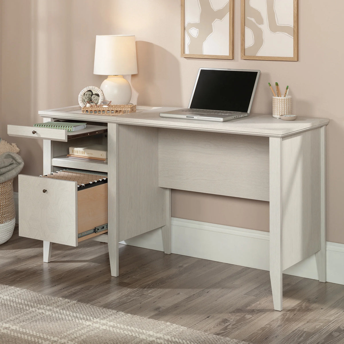 Sauder Larkin Ledge Desk, Glacier Oak Finish