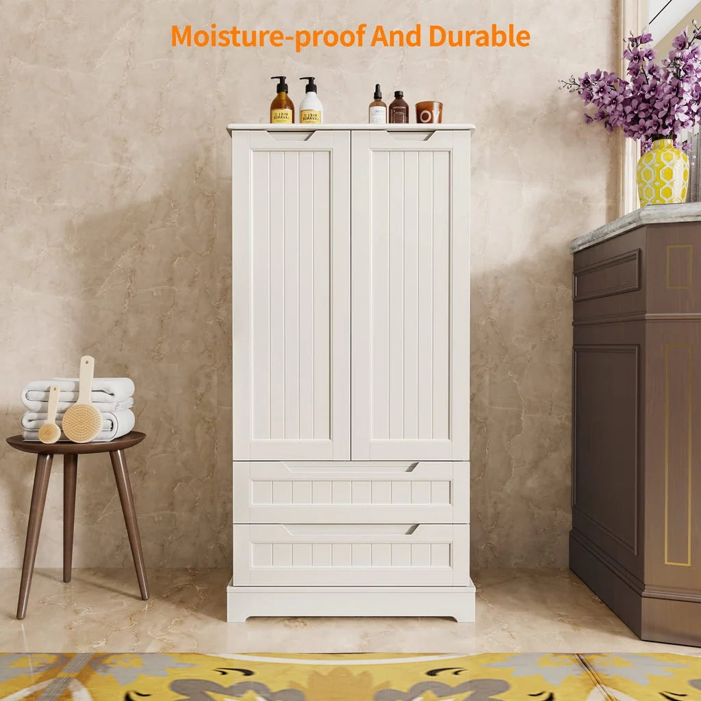 Aiho 47" Kitchen Pantry Storage Cabinet for Kitchen Dining Room - White