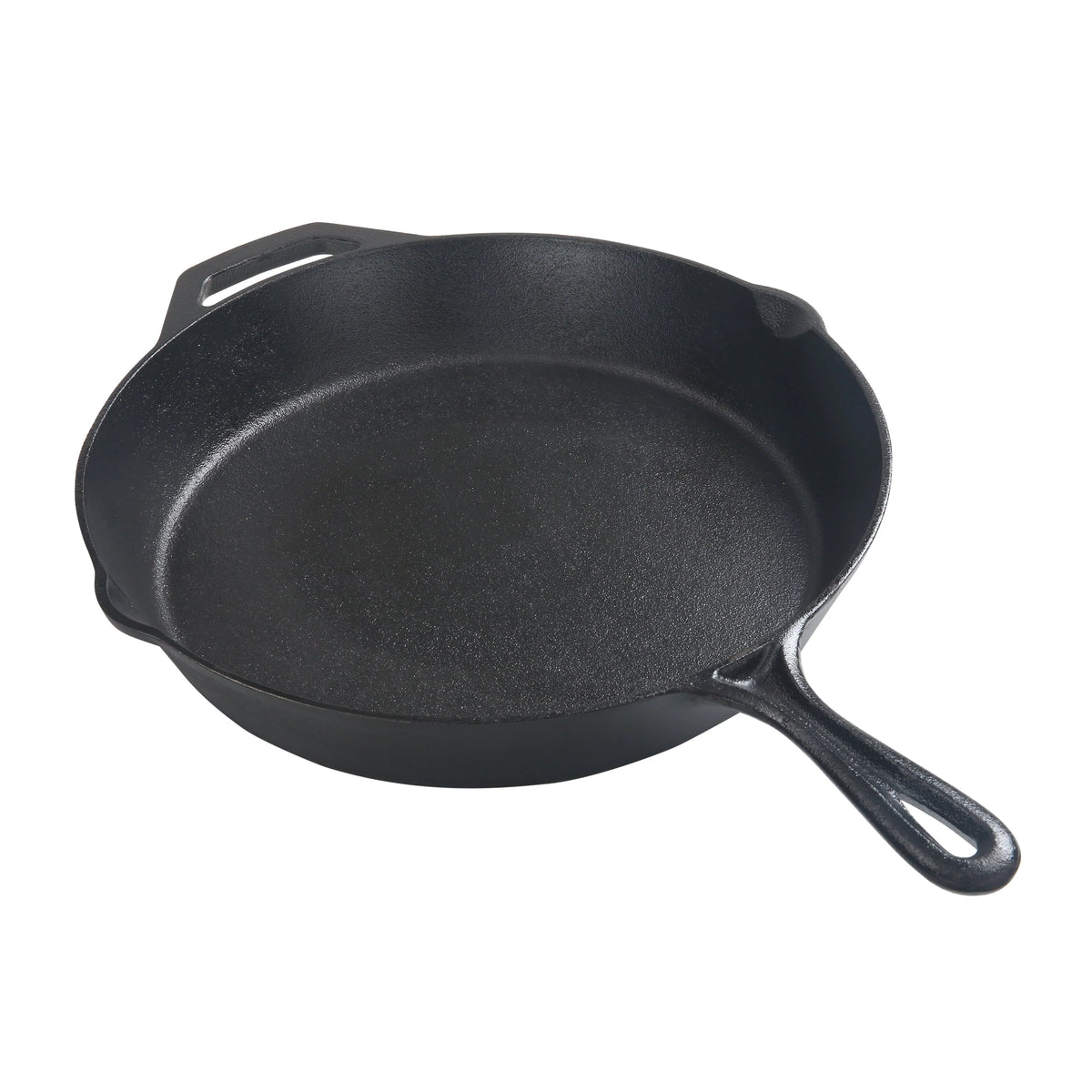 Ozark Trail Pre-Seasoned 12" Cast Iron Skillet with Handle and Lips