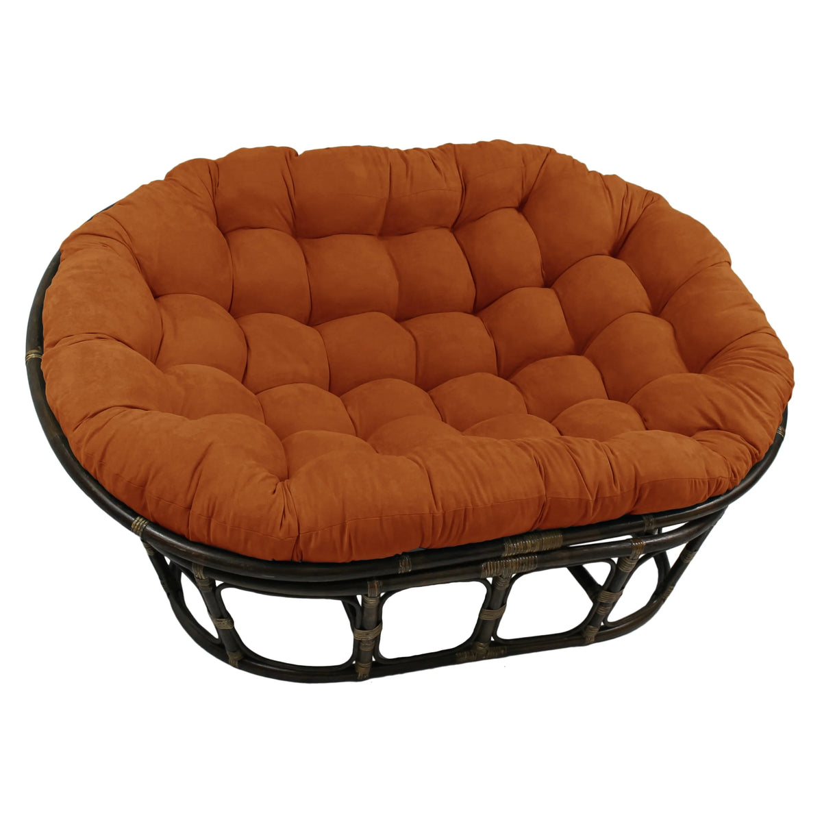 Blazing Needles 93304-MS-AB 65 x 48 in. Solid Microsuede Double Papasan Cushion, Aqua Blue