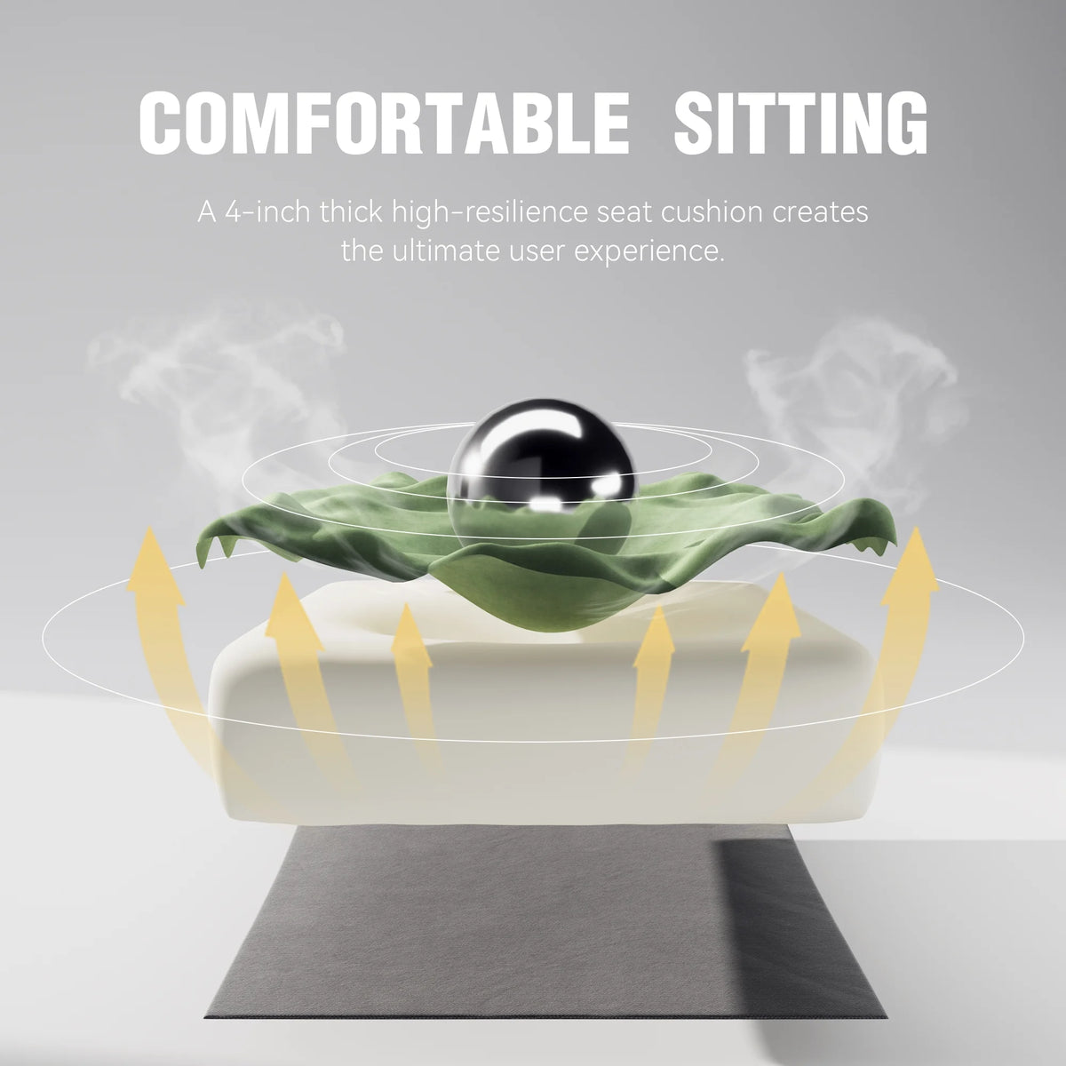 Dowinx Computer Gaming Chair with Pocket Spring Cushion and 4D Armrests for Office,Breathable Fabric High Back Ergonomic Task Chair with Footrest , Massage Lumbar Support Black