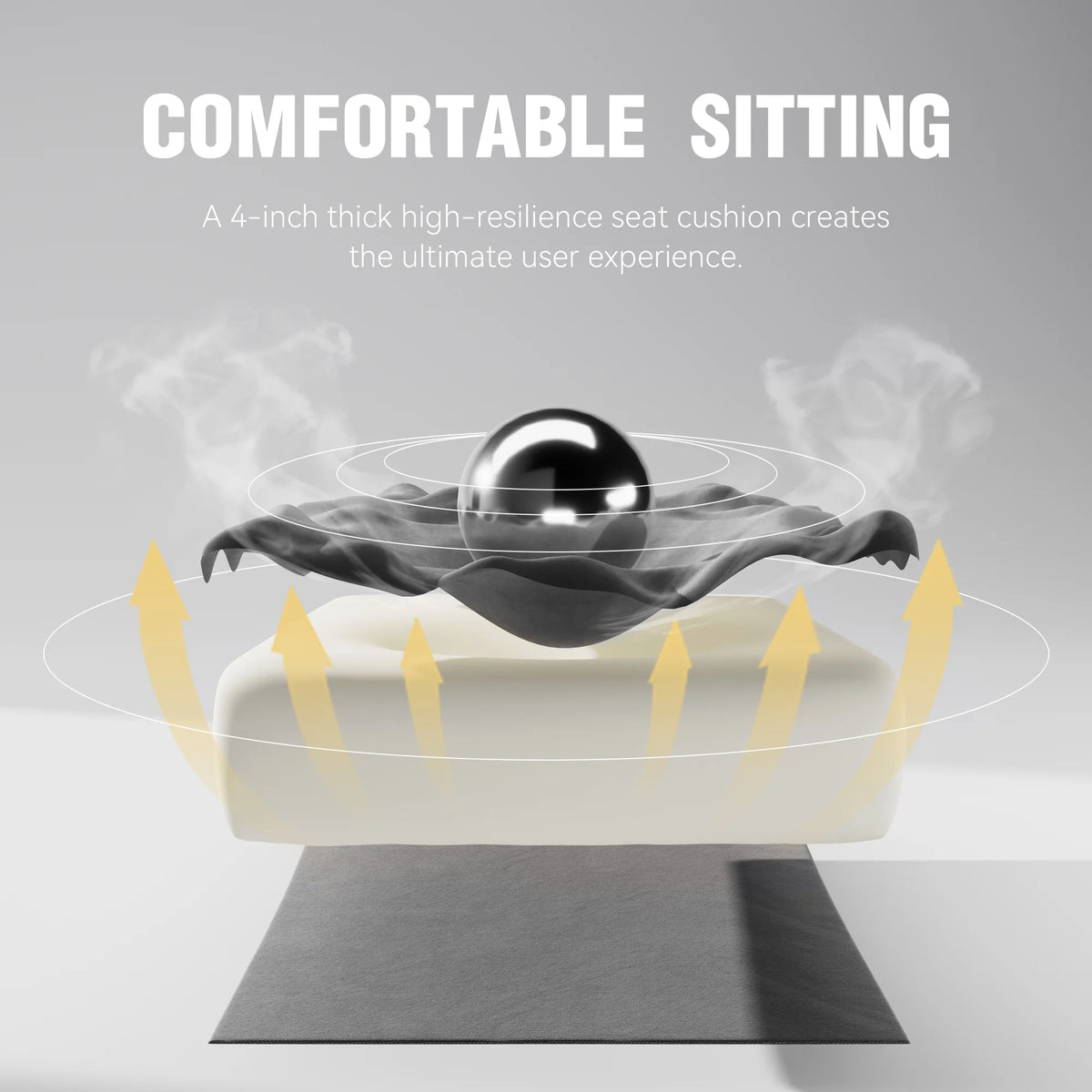 Dowinx Computer Gaming Chair with Pocket Spring Cushion and 4D Armrests for Office,Breathable Fabric High Back Ergonomic Task Chair with Footrest , Massage Lumbar Support Black
