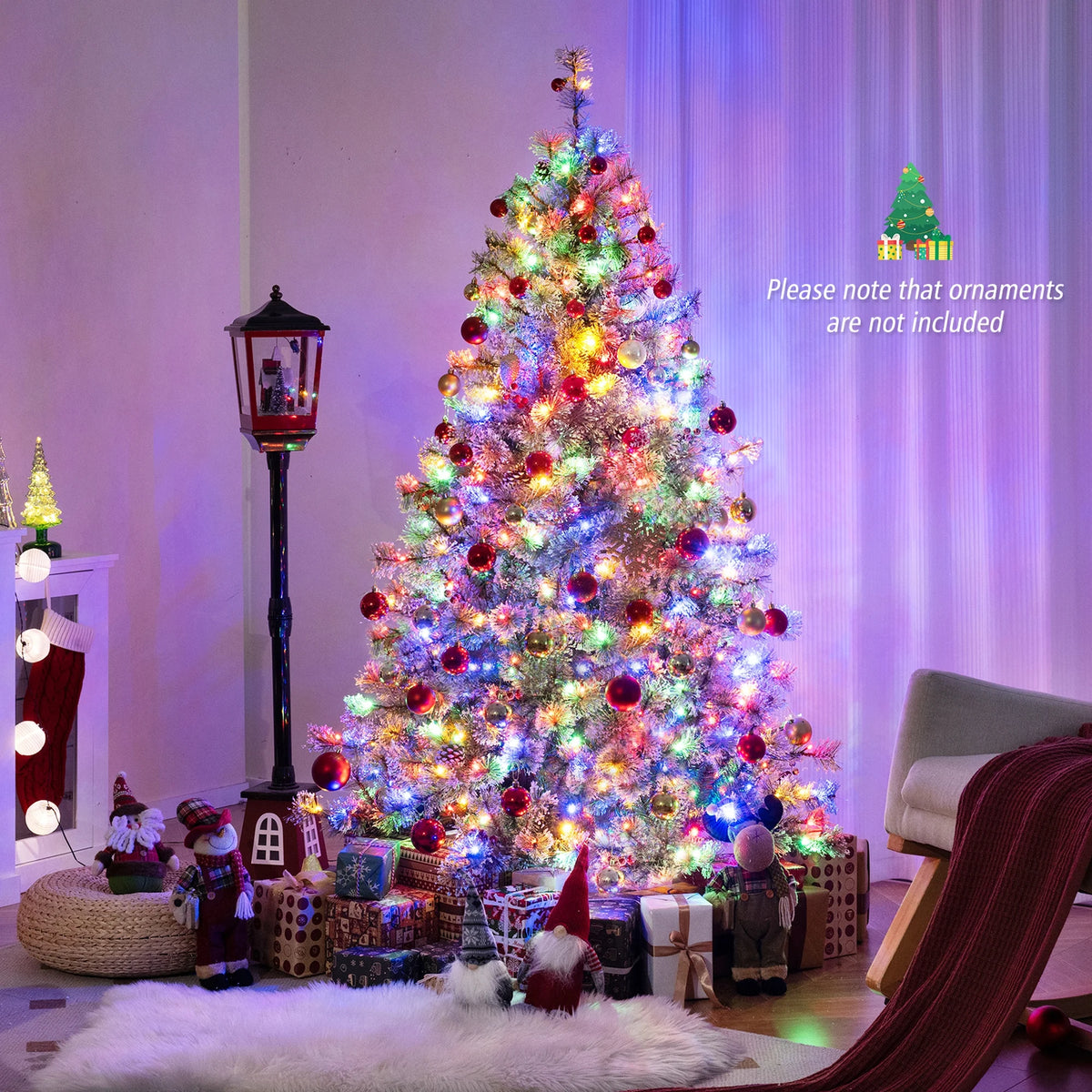 Costway 9 FT Artificial Christmas Tree with  360?�� Quick Power Connector 1714 Pine Needles