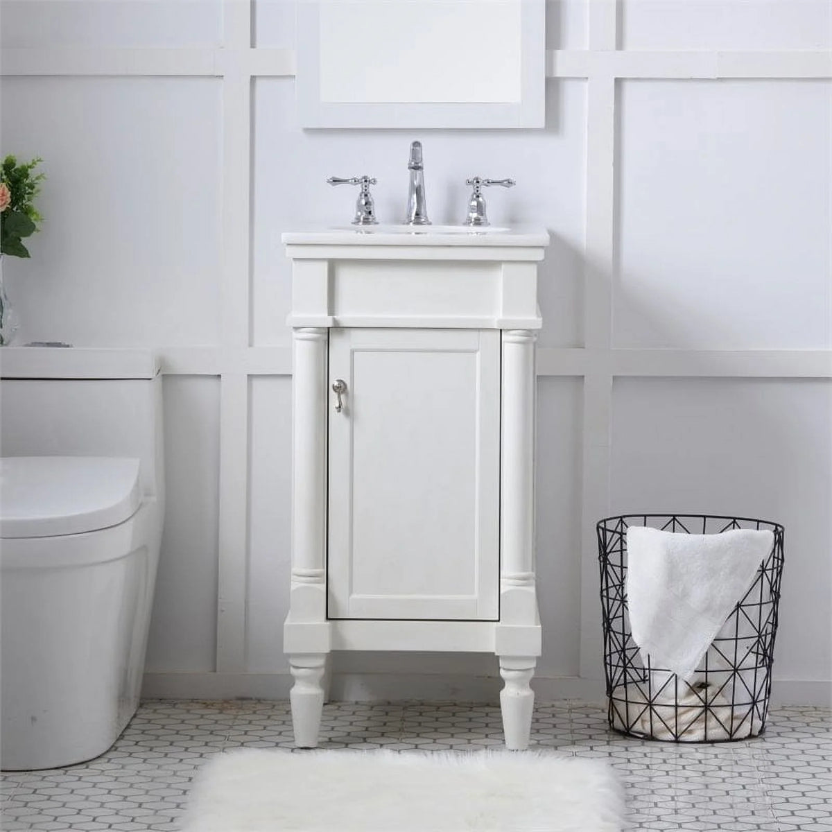 18.5 inch single bathroom vanity in blue