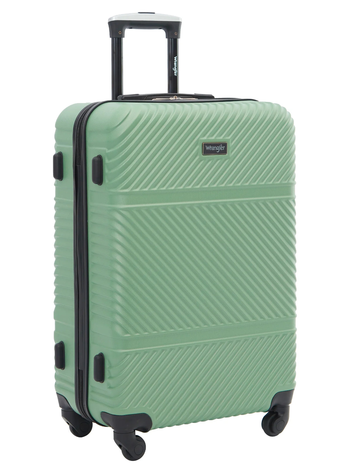 Wrangler 4 Pc Hardside Spinner Luggage Set with 20" & 25" Suitcases and Packing Cubes, Black