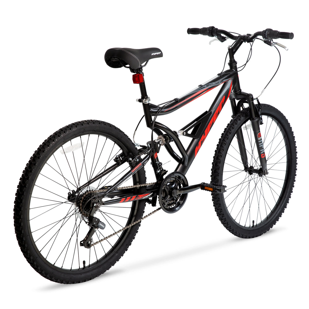 Hyper Bicycles Men's 26" Shocker Mountain Bike, Black/Green