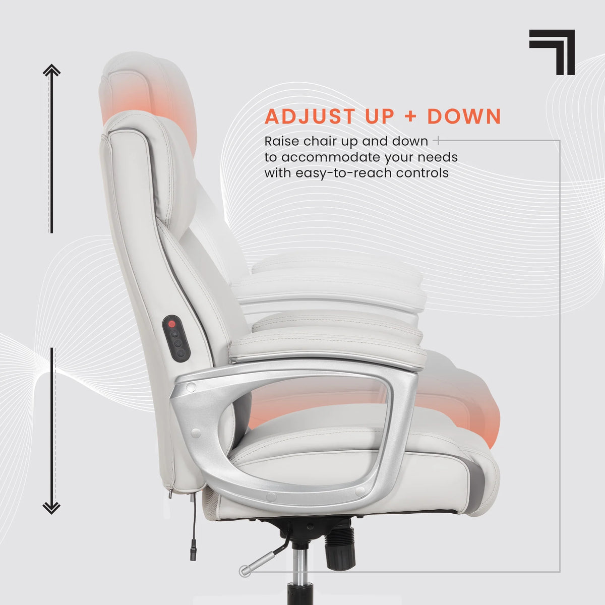 Sharper Image S-120 Massage and Heat Office Chair, Gray/White