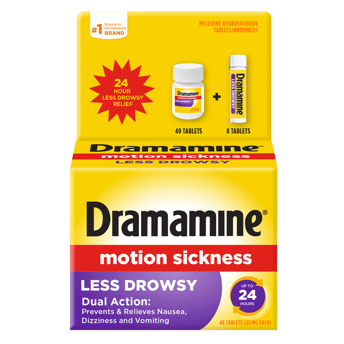 Dramamine Less Drowsy, 48 Tablets