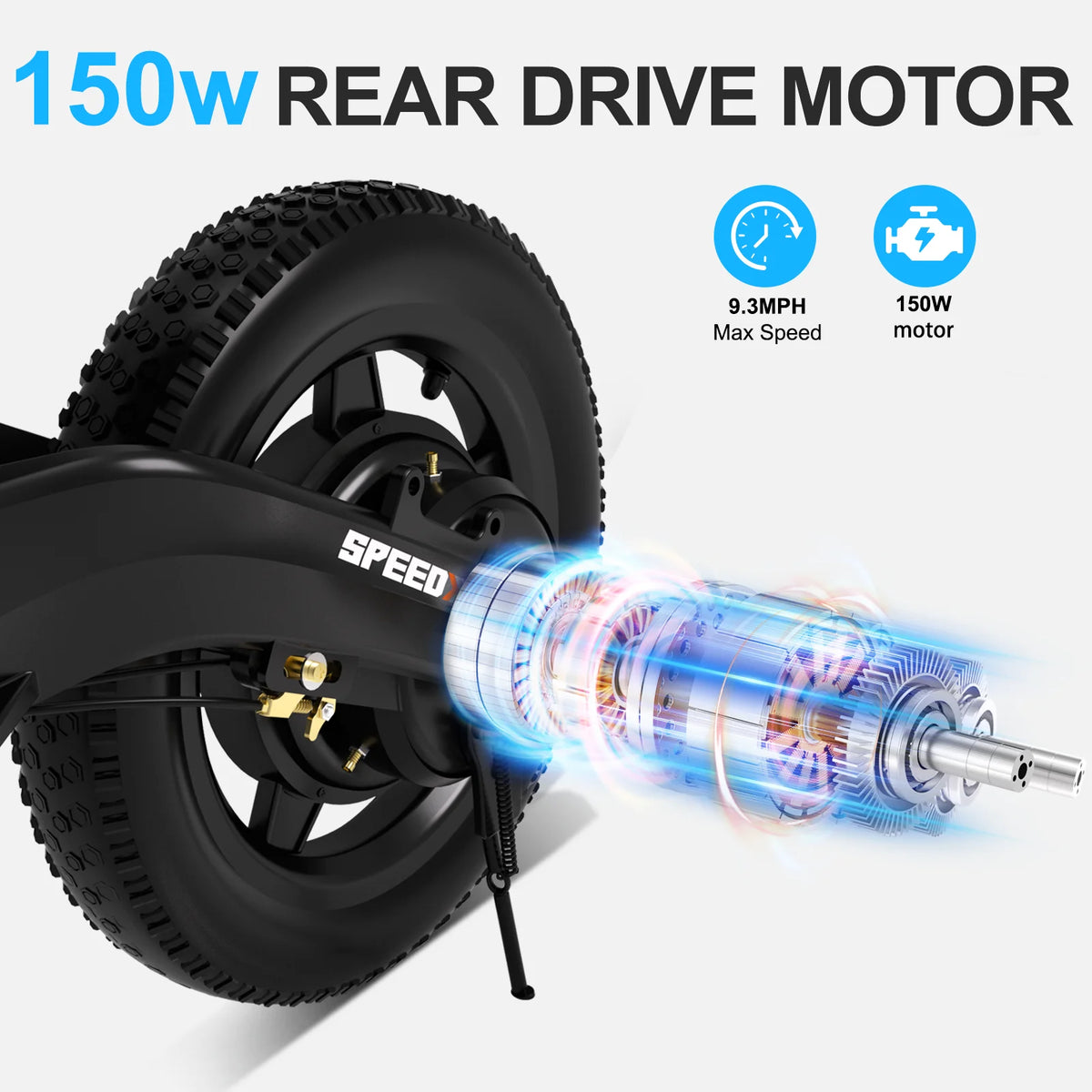 YunTopKids Electric Balance Bike for Kids, 150W Electric Bike for Kids with12 inch Pneumatic Tire, Adjustable Seat, Up to 5.6 Miles Electric Bike for Kids Ages 3-5,Black