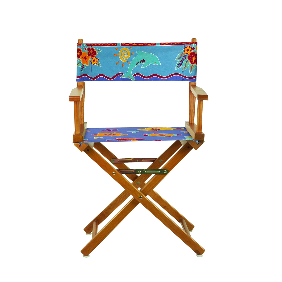 18" Director's Chair Honey Oak Frame-Tropical Sea