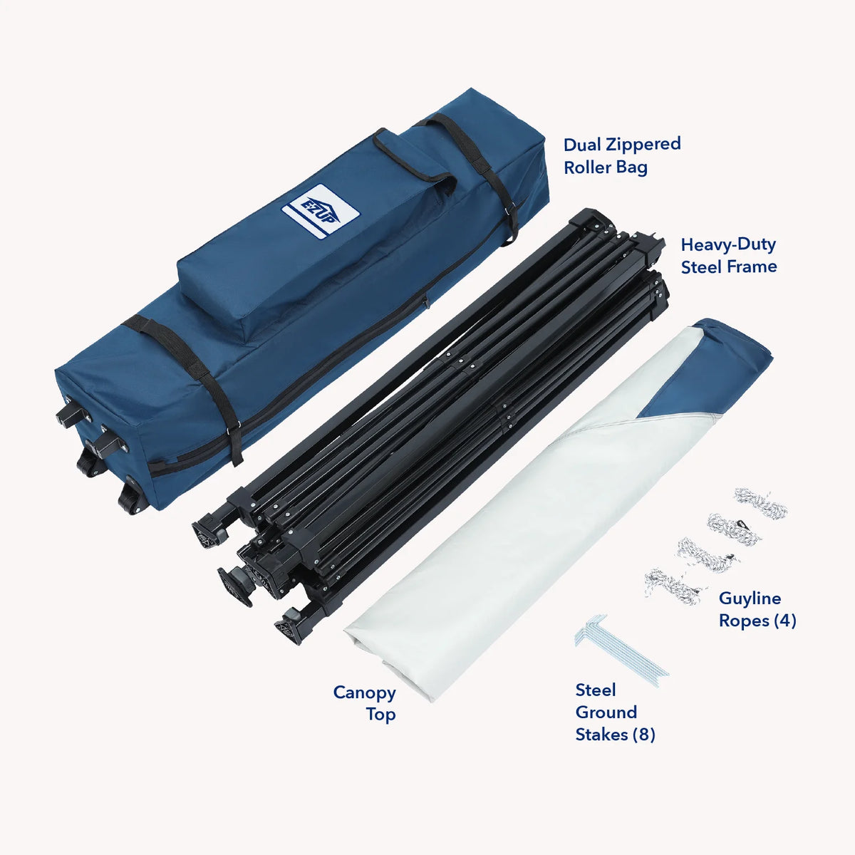 E-Z UP 13x13 ONE-UP Instant Canopy Tent �?Pop Up Outdoor Shade Tent with Vented Top, Adjustable Height & Roller Bag