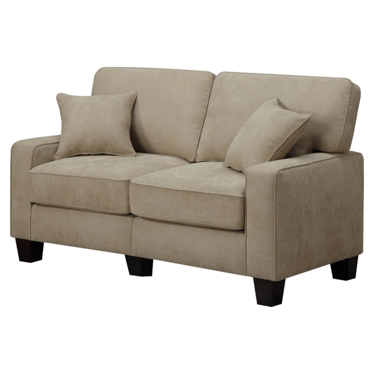 Serta Palisades 61" Track Arm Sofa Loveseat with Removable Covers Beige