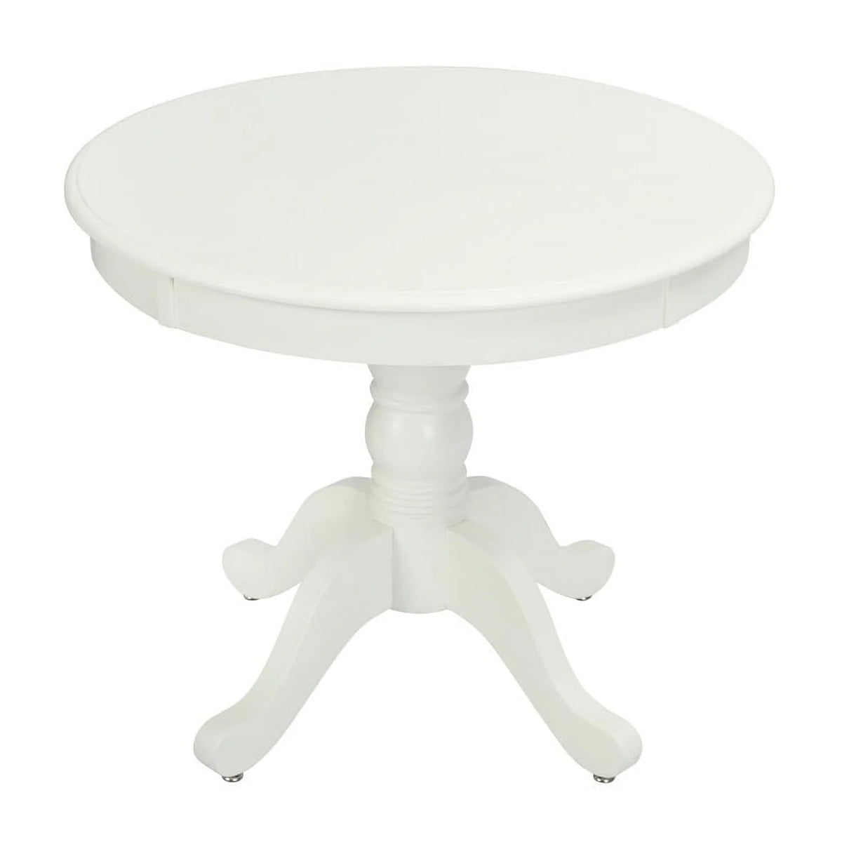 Homylin 35.8" White Round Pedestal Dining Table with Solid Wood Legs