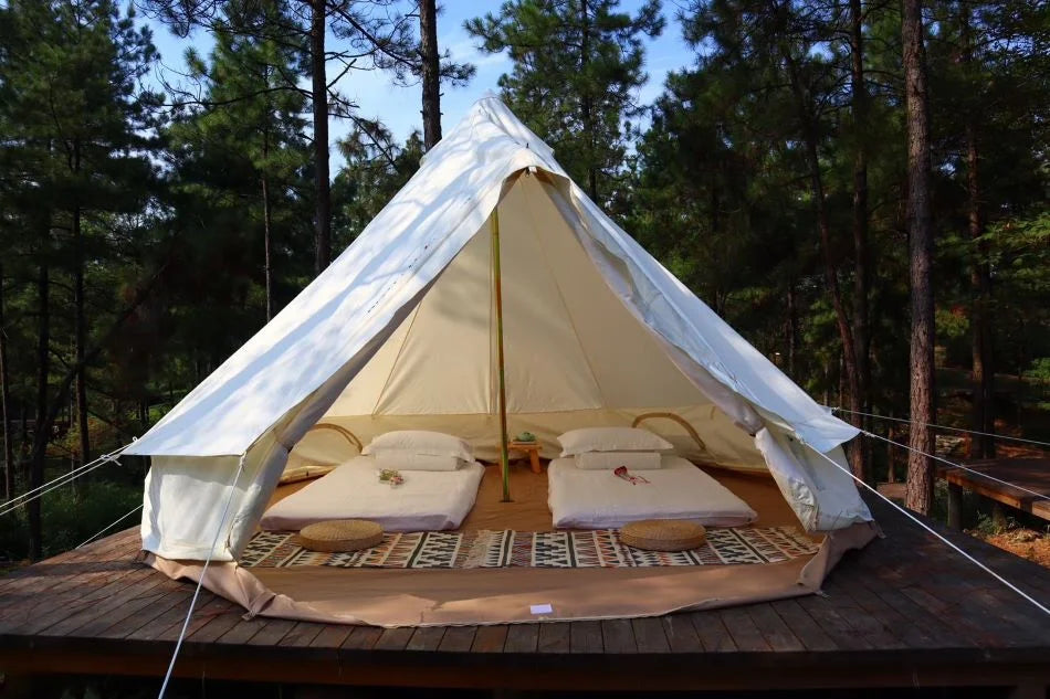Been Younger Luxury New Oxford Fabric Glamping Tent 5M/16.4ft Waterproof Bell Tent for Outdoor Camping