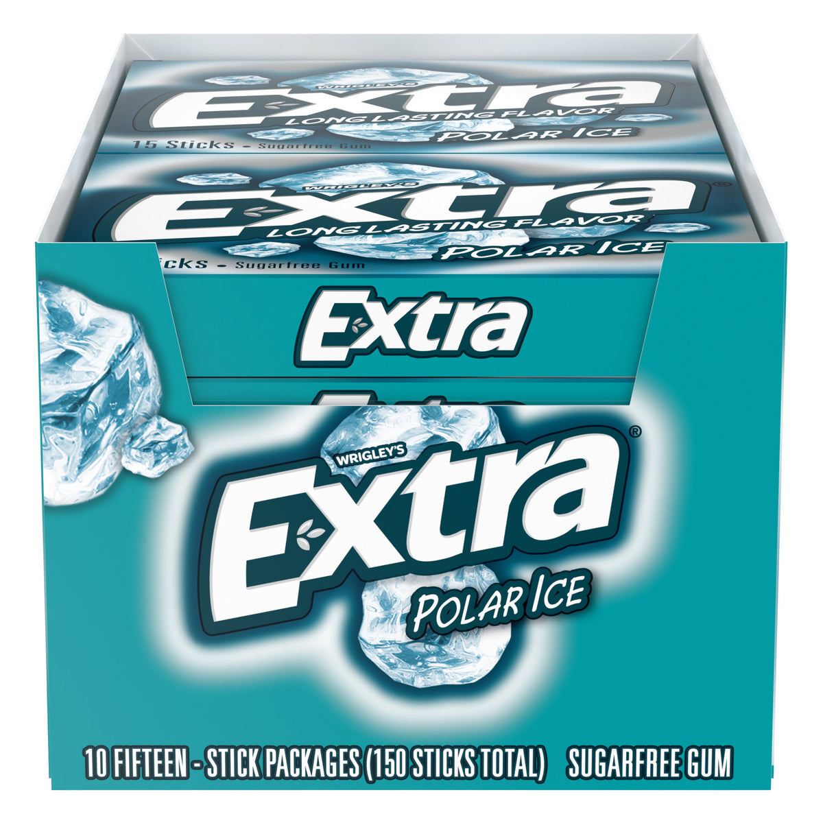 Extra Sugar Free Gum, Polar Ice Chewing Gum, 15 Sticks, 10-count