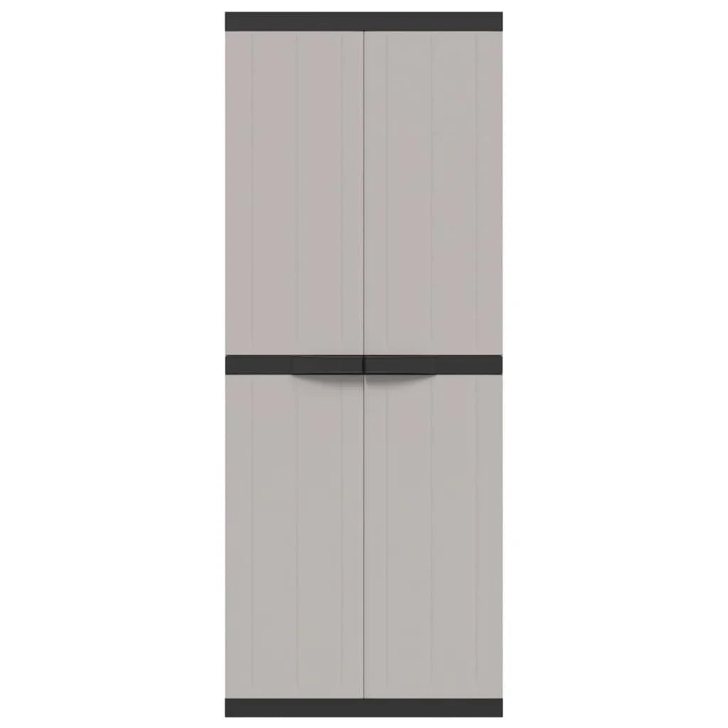 vidaXL Outdoor Storage Cabinet Black 25.6"x14.6"x33.5" PP