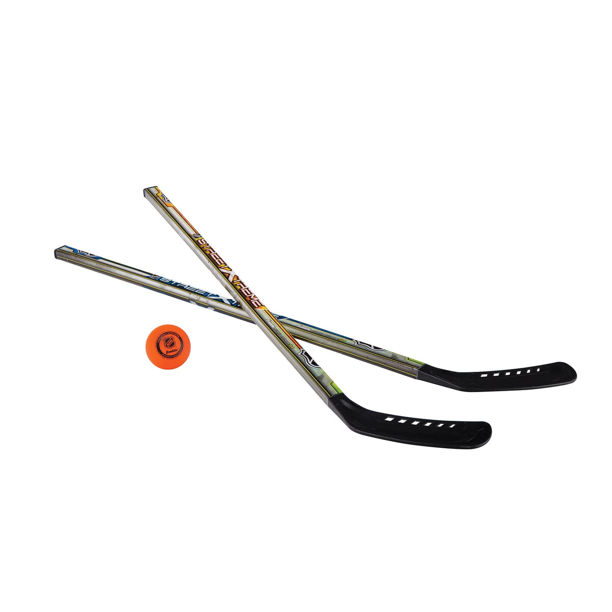 Franklin Sports Street Hockey Sticks + Ball Set - Two Player Set