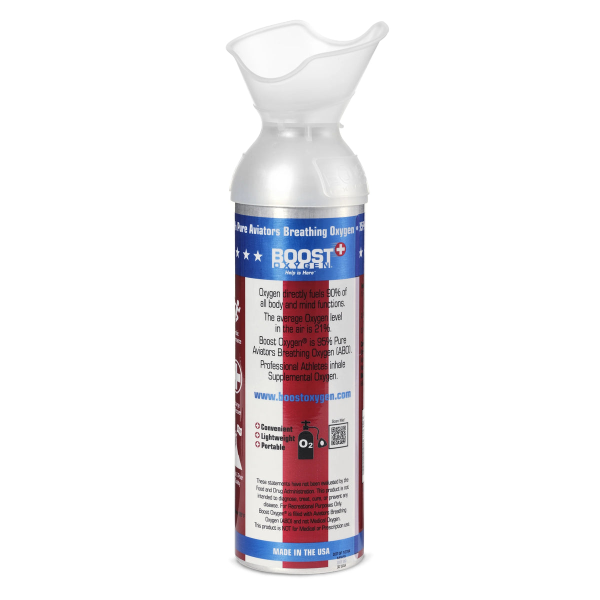 6 Pack 10L Boost Oxygen Stars/Stripes Pure Canned Oxygen Canister, Natural