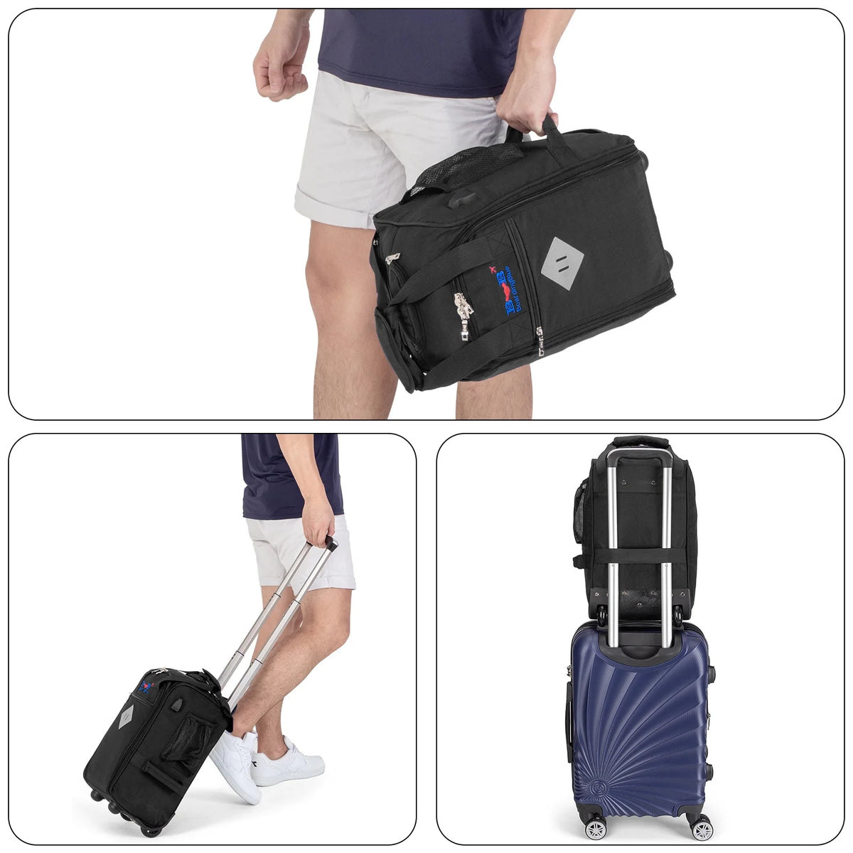 17" Rolling Personal Item Under Seat Duffel for United Airlines