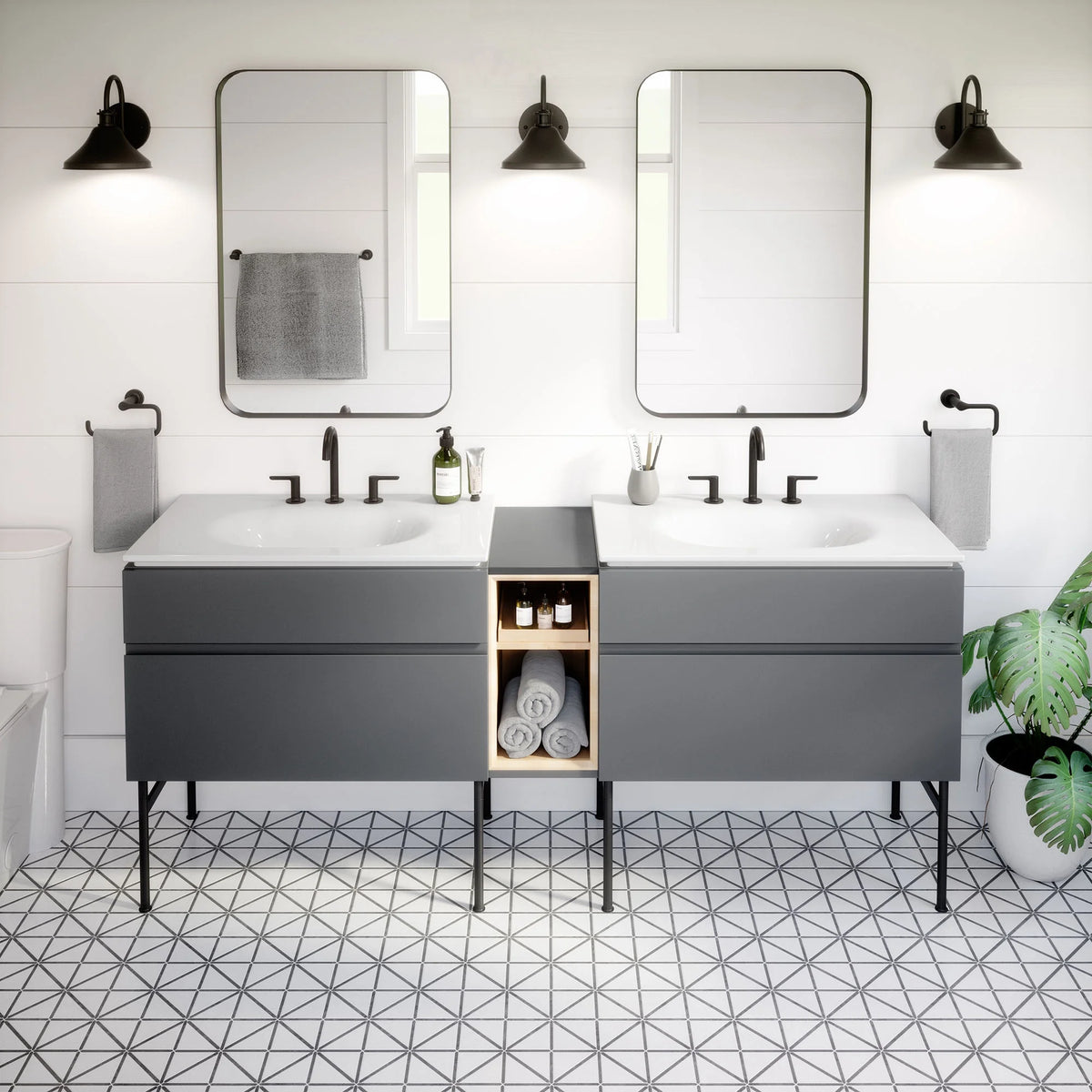 American Standard 8722.000 Studio S 13-1/8" Vanity Leg Set - Black