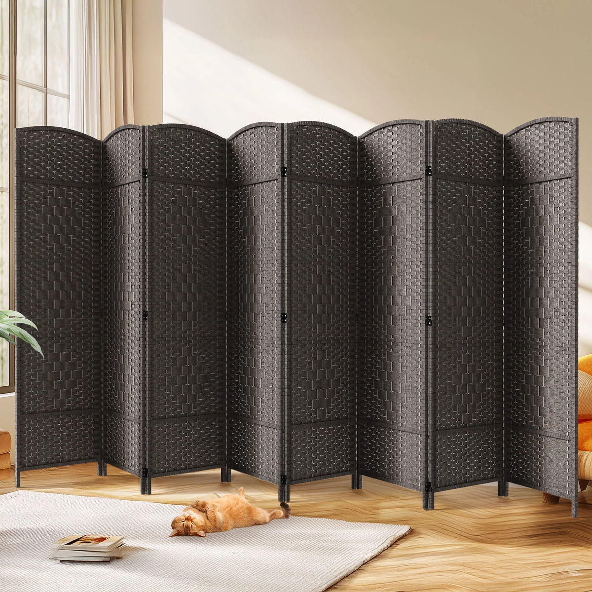 Jostyle Room Divider 6ft. Tall Extra Wide Privacy Screen, Folding Privacy Screens Freestanding Nature