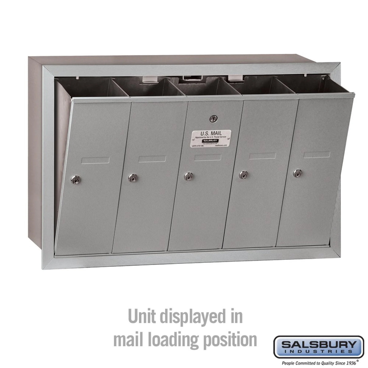 Salsbury Industries Vertical Mailbox,7 Doors,Alum 3507ASU