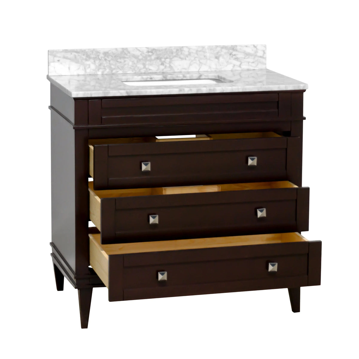 Eleanor 30" Bathroom Vanity with White Cabinet and Carrara Marble Top