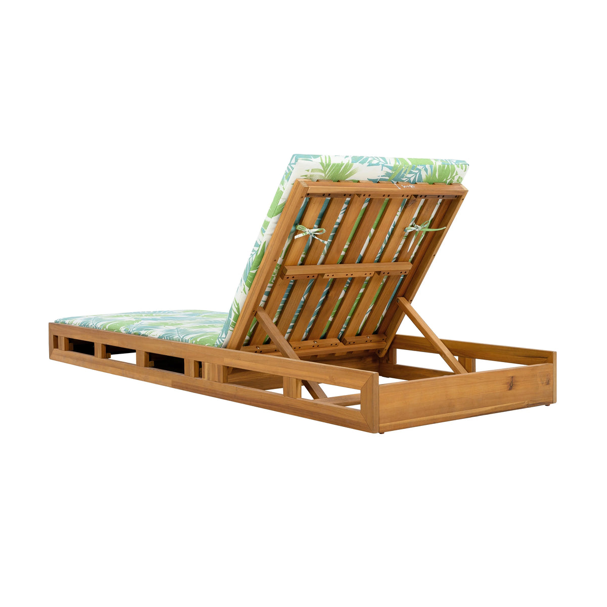 Patio Seating LOUNGE CHAISE SET, ACACIA WOOD WITH WATER-RESISTANT LOUNGE CUSHIONS (CREAM & 4 INCH THICK) - MATCHING DARK GREY VERSION AVAILABLE,Outdoor Seating