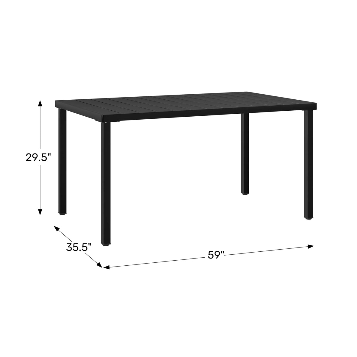 WestinTrends Playa 59" Iron Metal Outdoor Rectangular Patio Dining Table For 6, Olive Green