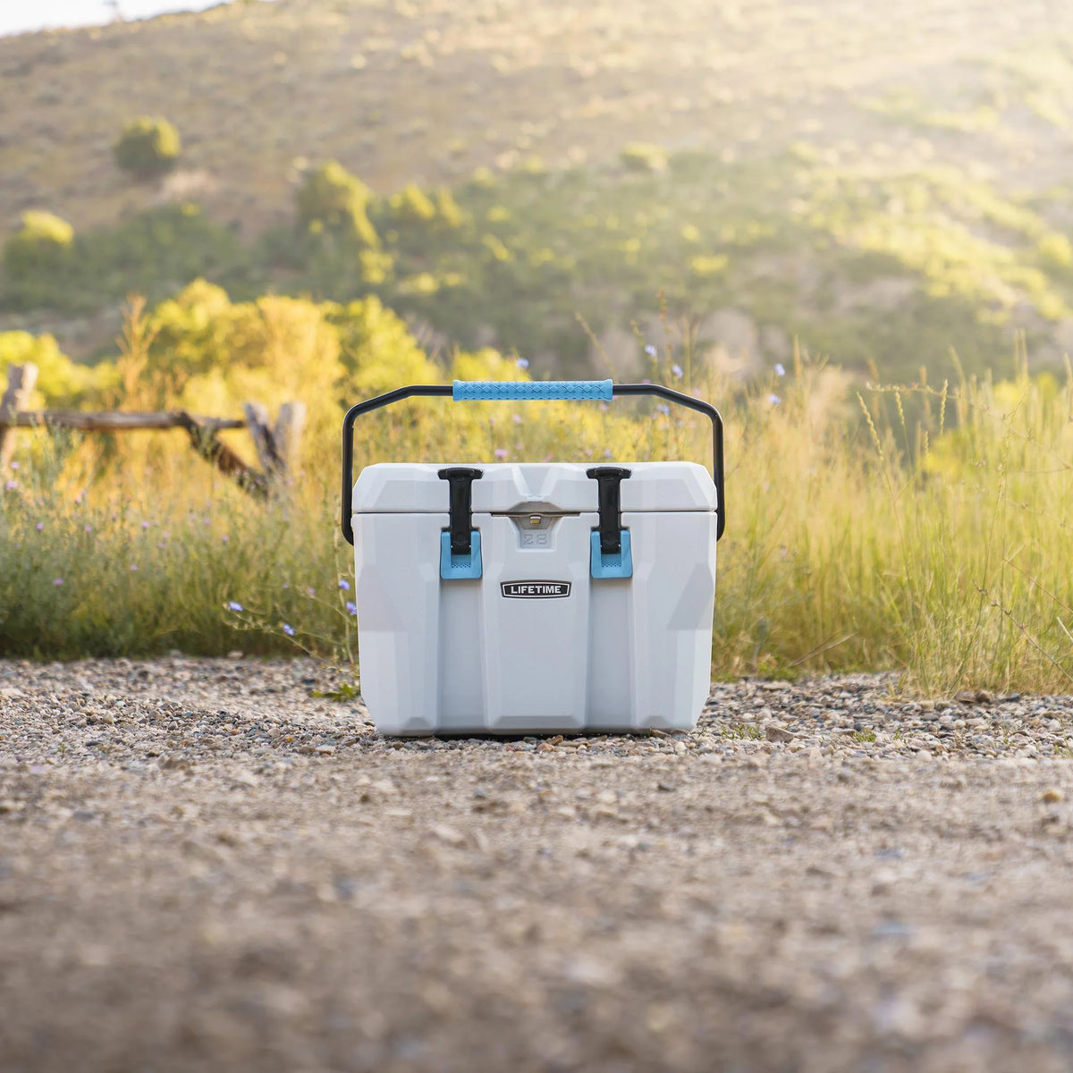 Lifetime 28 qt Bear-Resistant Camping Cooler, Premium High Performance, Ice Retention, Hard Cooler, 20 Can Capacity, Boulder Gray (91289)