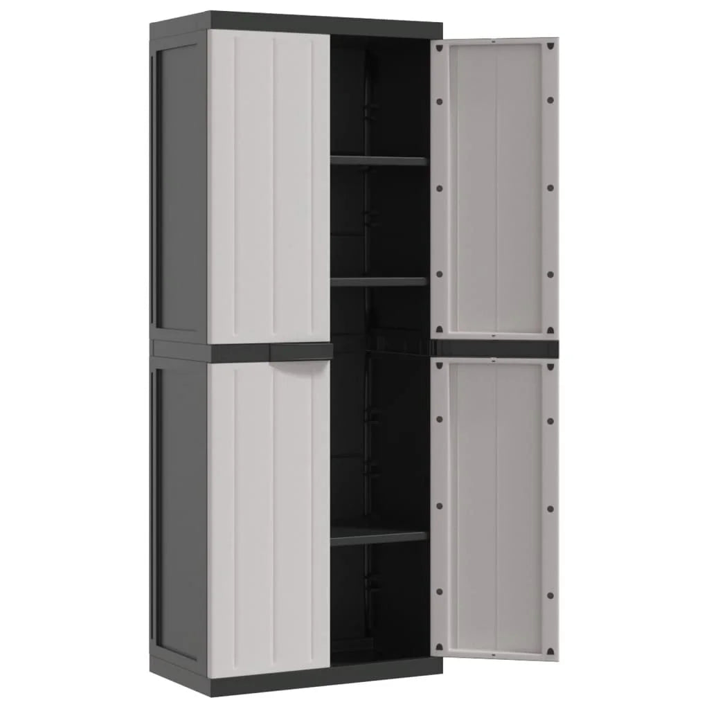 vidaXL Outdoor Storage Cabinet Black 25.6"x14.6"x33.5" PP