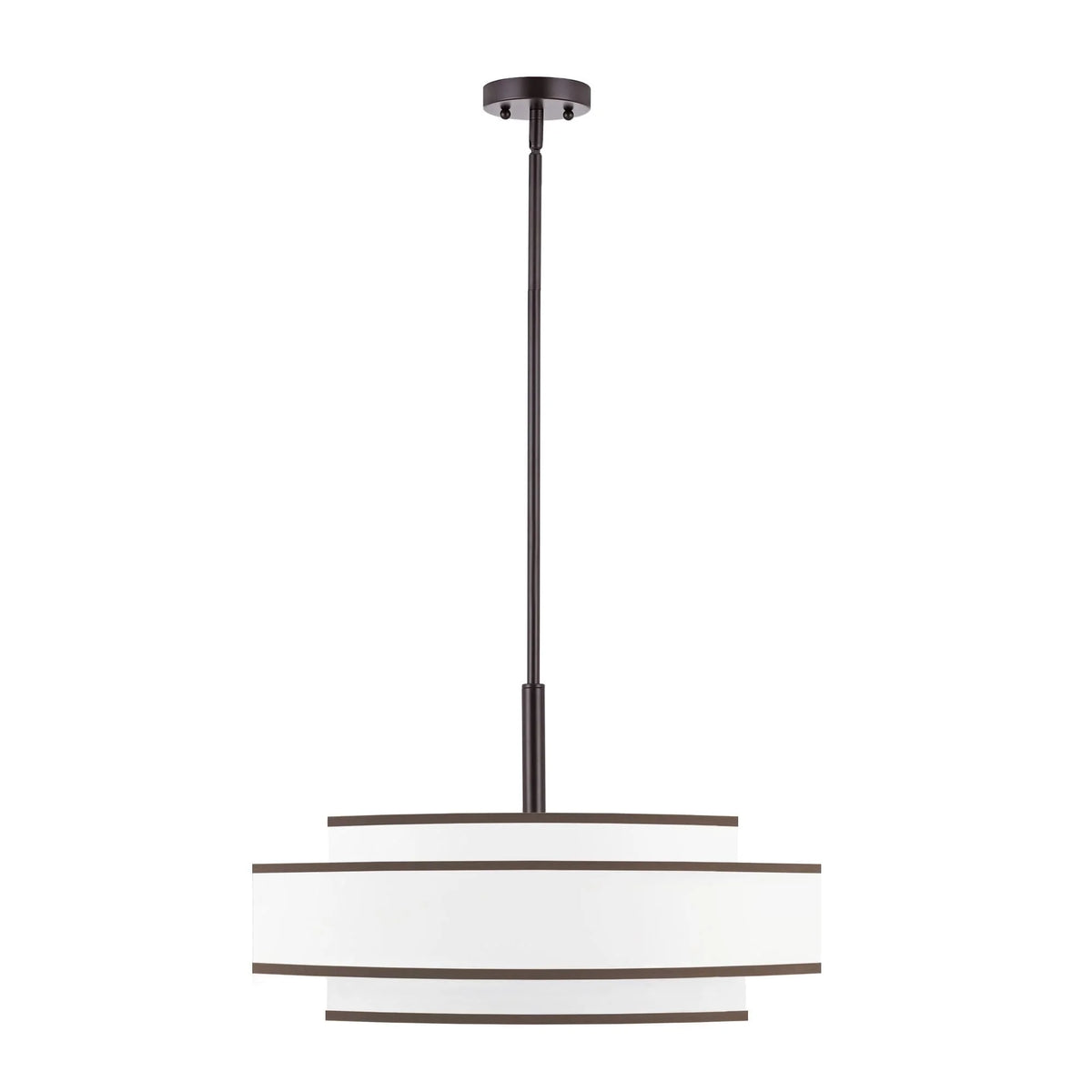 GetLedel 5-Light Double Shaded Dimmable Drum Chandelier Black