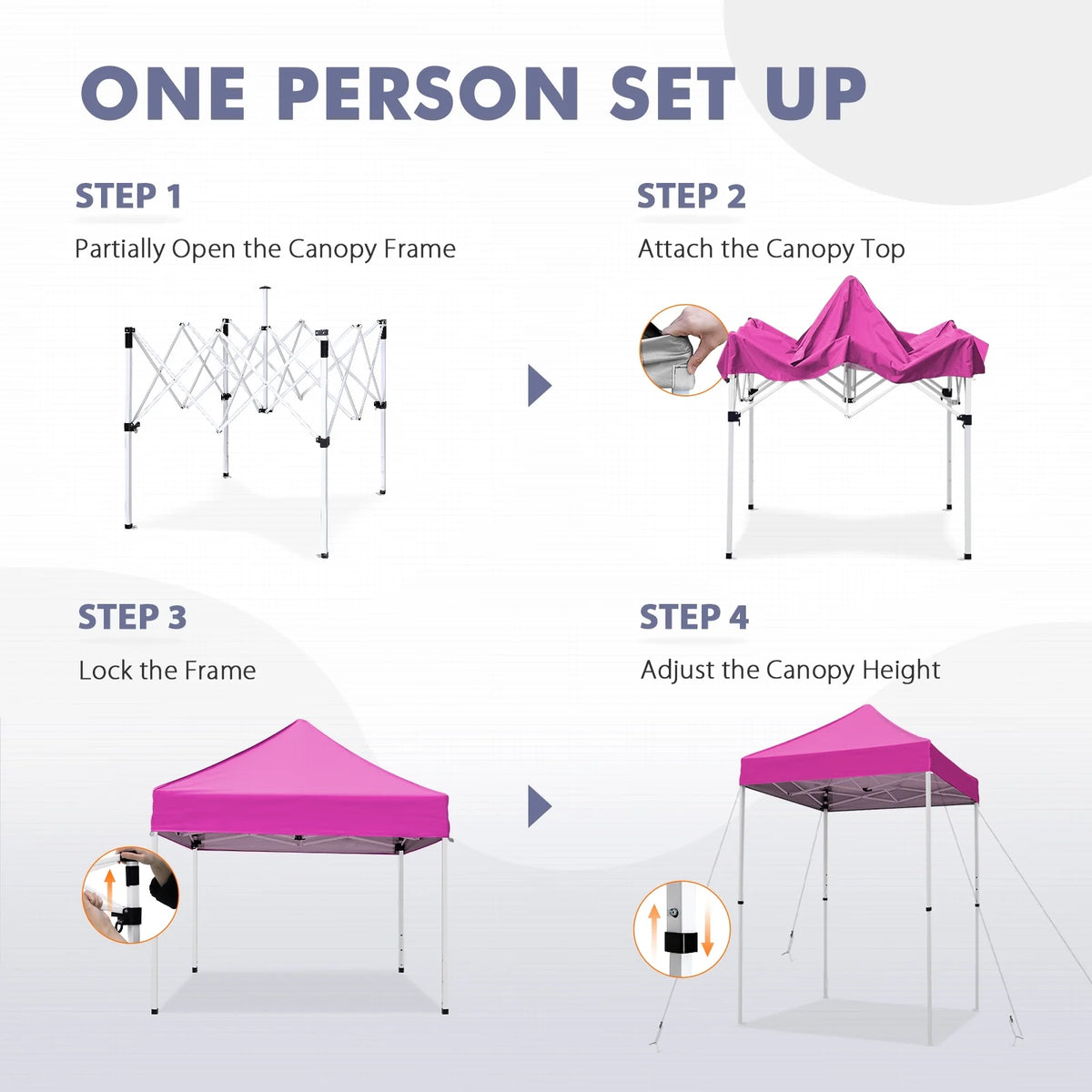 INTER HUT 5x5 Outdoor Pop up Canopy Gazebo, Instant Easy Set up Outdoor Canopy Commercial Fair Shelter, Beige