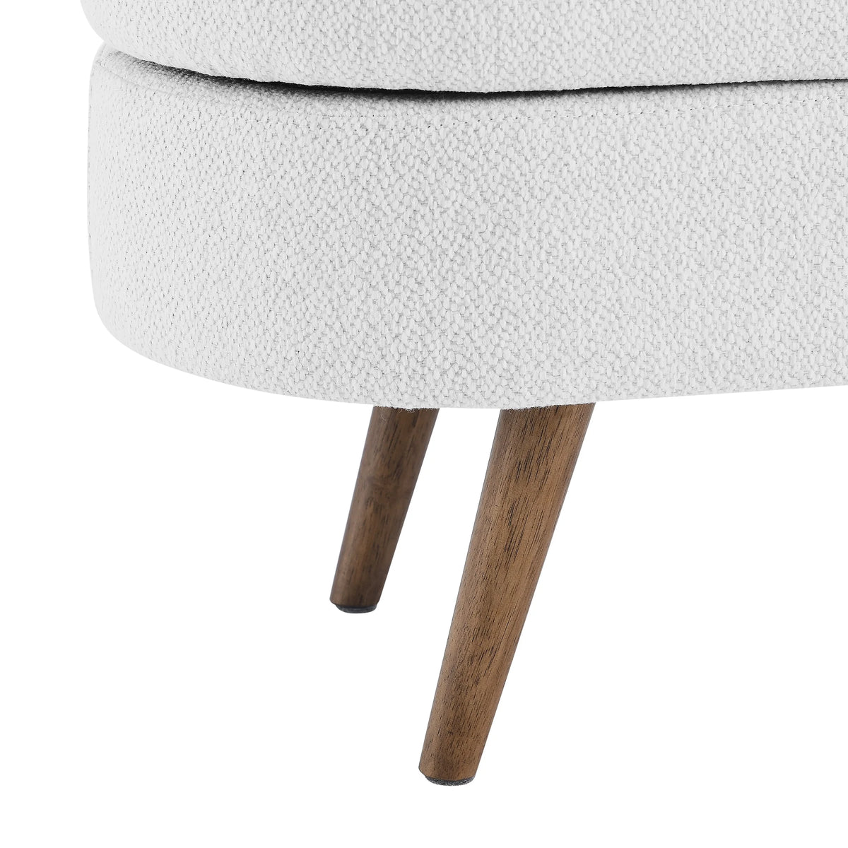 Furniliving Modern Upholstered Button Tufted Storage Ottoman Entryway Bench, Ivory