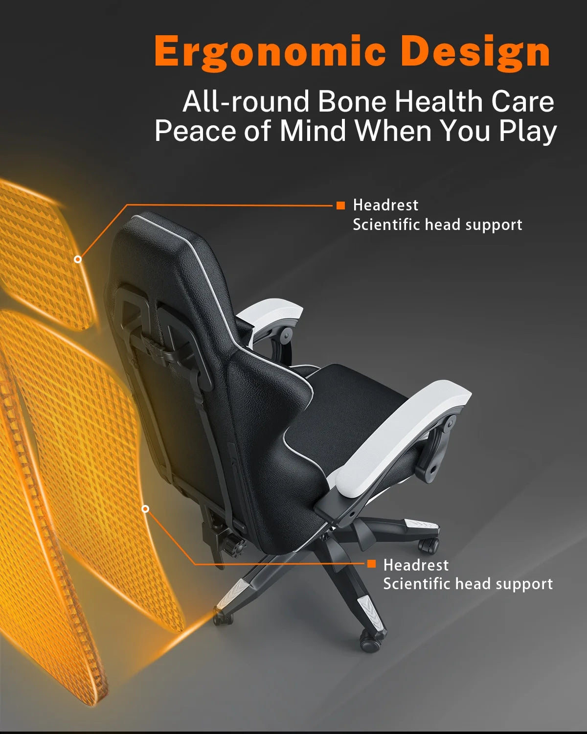 Bigzzia Gaming Chair with Footrest, Gaming Chair for Adult with Headrest and Lumbar Support,Red