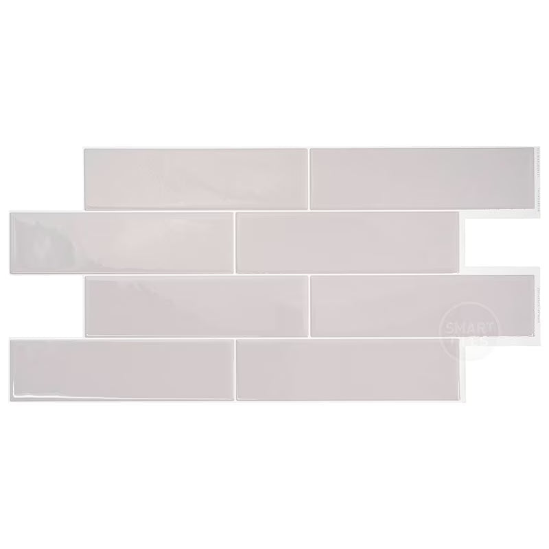Smart Tiles Peel and Stick Backsplash, 5 Adhesive Tiles, Oslo Grey, 22.56"x10.87"
