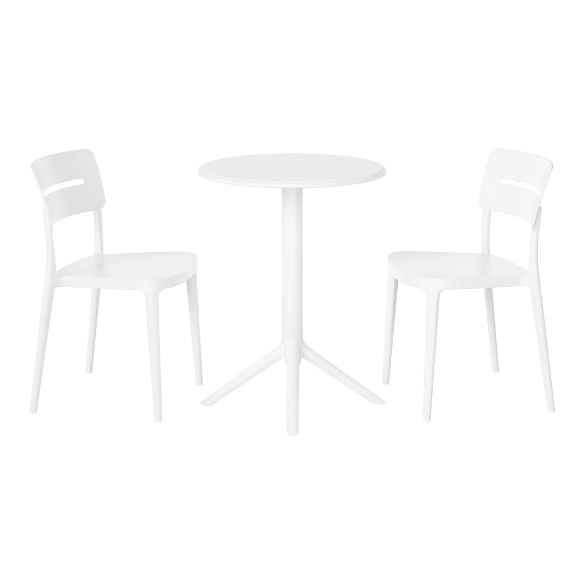 WestinTrends Playa 3-Piece Outdoor Resin Patio Bistro Set with Stackable Patio Dining Chairs, Black