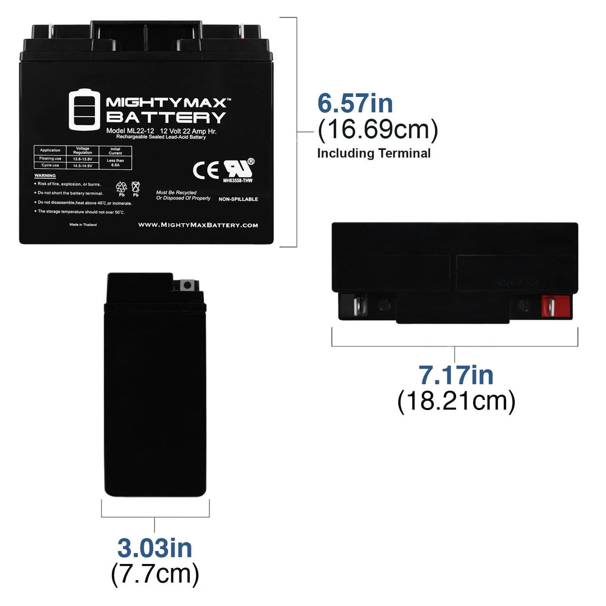 12V 22AH SLA Battery Replaces Silent Partner Smart Ball Machine