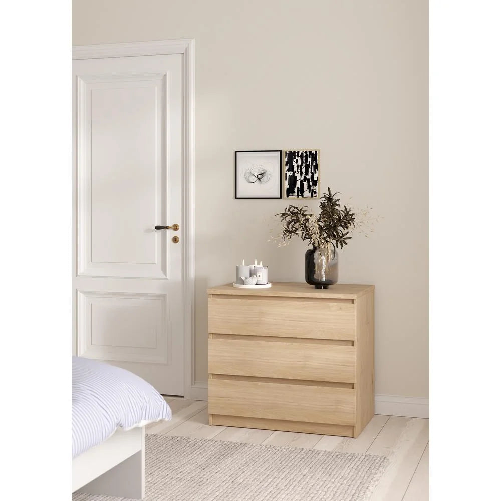 Tvilum Scottsdale 3 Drawer Chest Dresser for Adults, White High Gloss