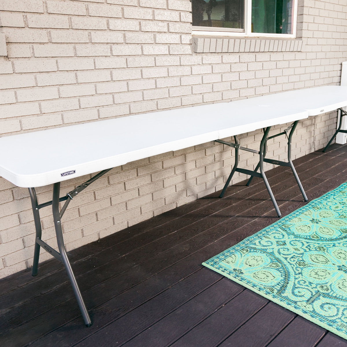 Lifetime 6' Commercial Grade High-Quality Fold-in-Half Folding Table, White (25011)
