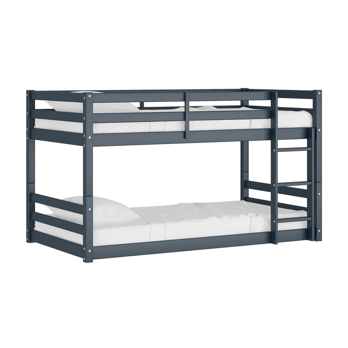 Campbell Wood Twin over Twin Floor Convertible Bunk Bed, Navy